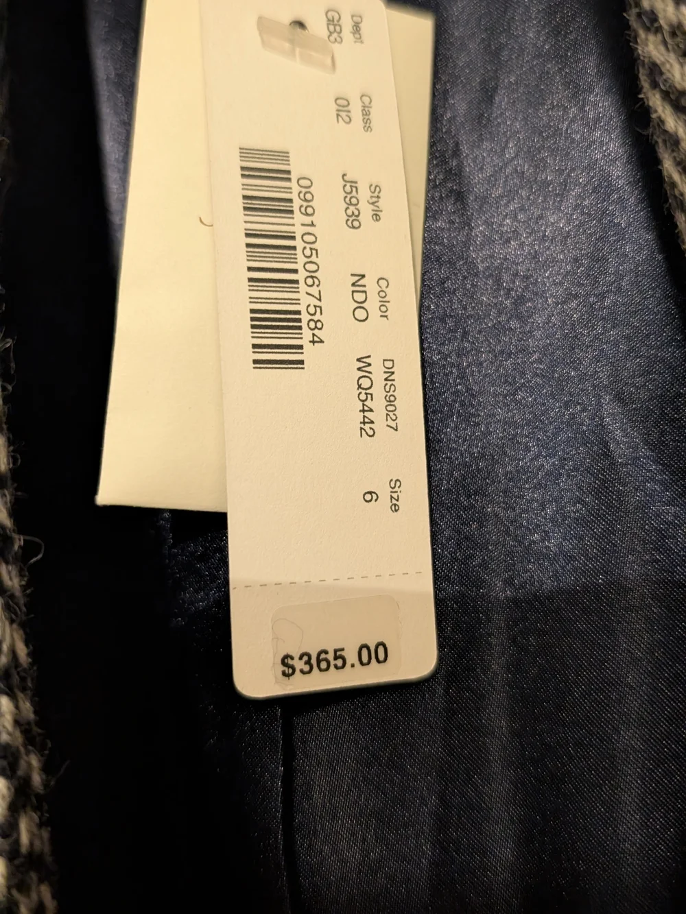 NWT J. Crew 98% Wool Herringbone Long Car Coat Navy Preppy Top Coat Tweed 6 Med - Picture 8 of 9